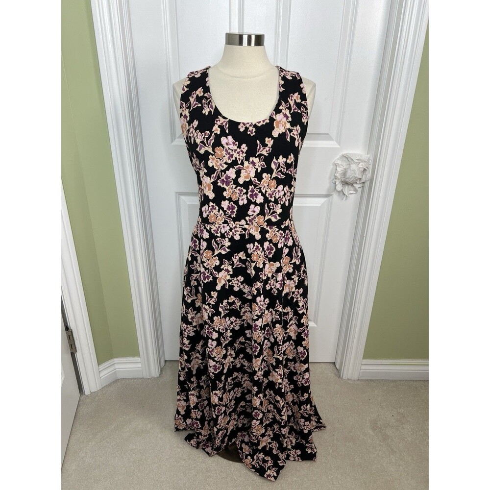 Pact women’s Organic Cotton Floral Maxi Midi Dress Pockets Open Back Sz XXXL EUC